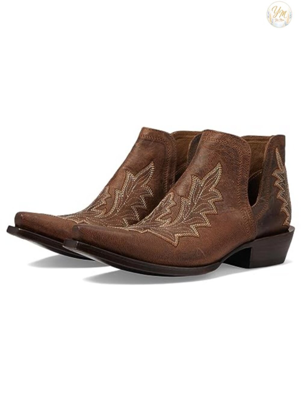 Women's Western Boots Mid-Calf Leather Slip-On Chelsea Style Block Heel